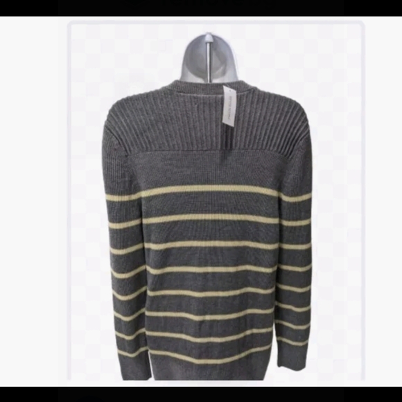 NWT Banana Republic Striped Pullover Sweater L Tunic Length Button Shoulder - Picture 3 of 9